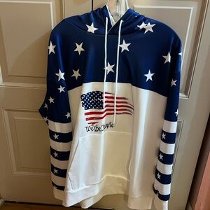 Patriotic Blue and White Star Hoodie